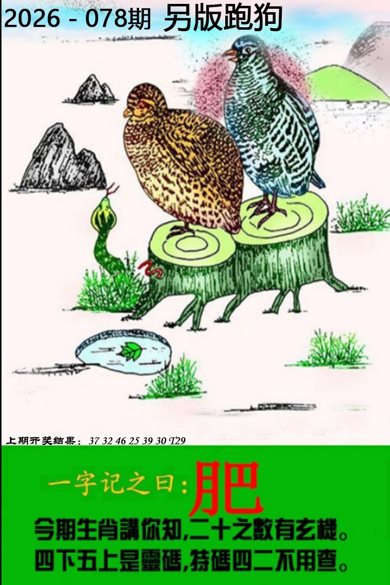 澳门新彩：078期另版跑狗图