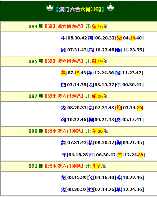 澳门传真4 - 天空彩票091期：澳利澳六肖18码