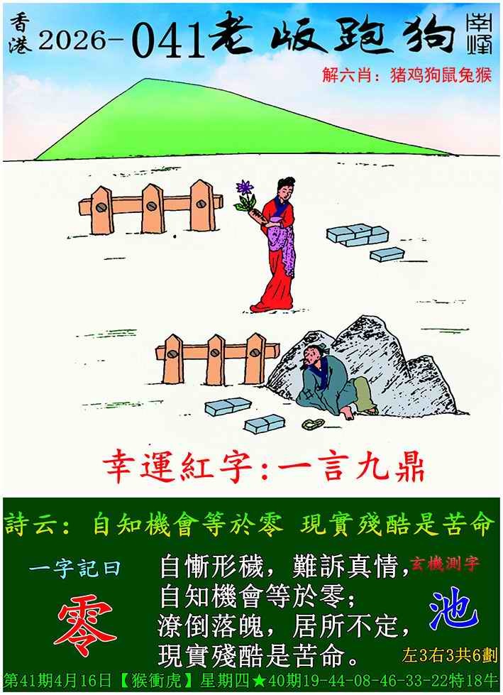 香港六合彩-狗狗系列041期：老版跑狗图
