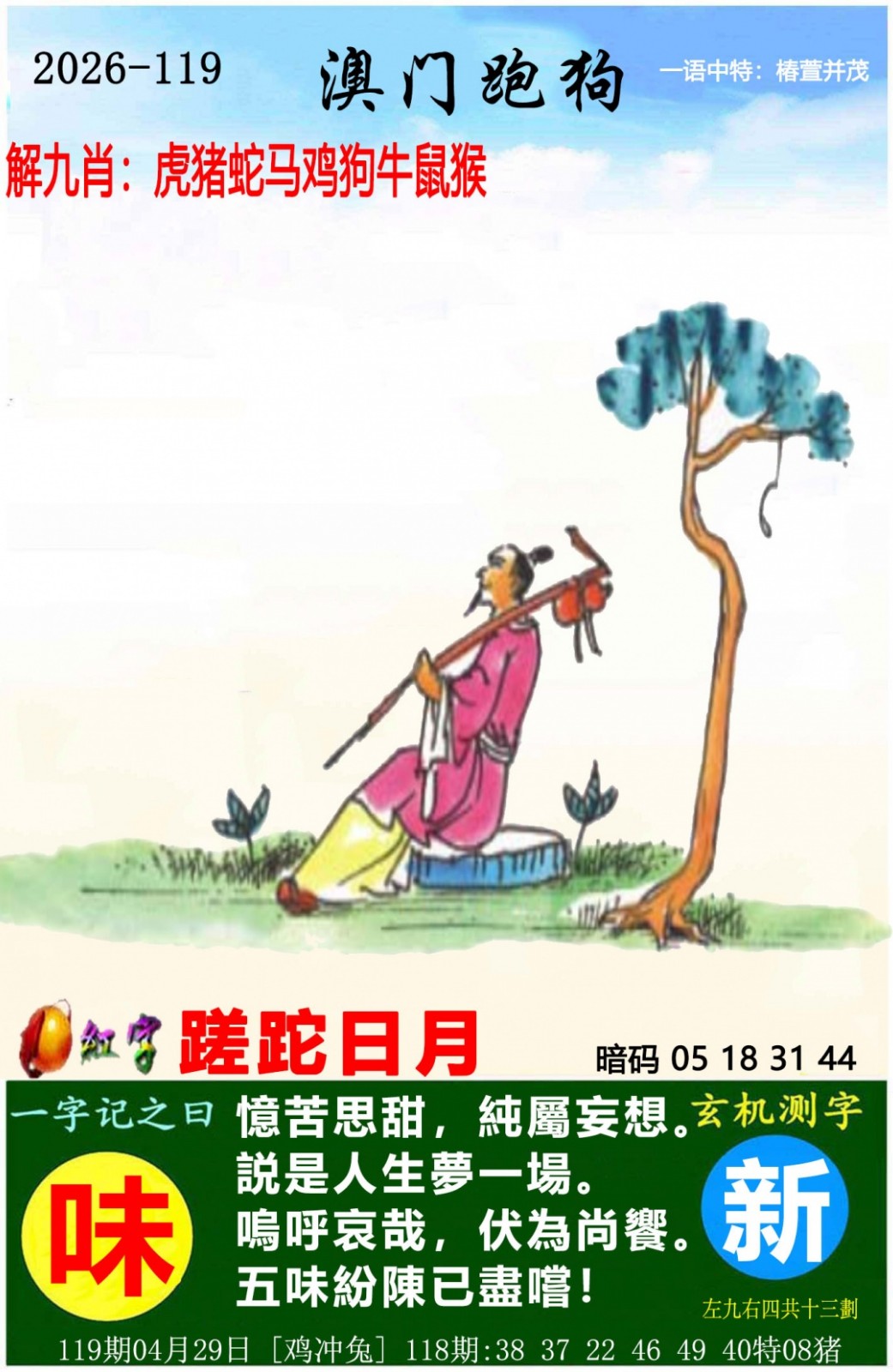 澳门图库119期：澳门跑狗图