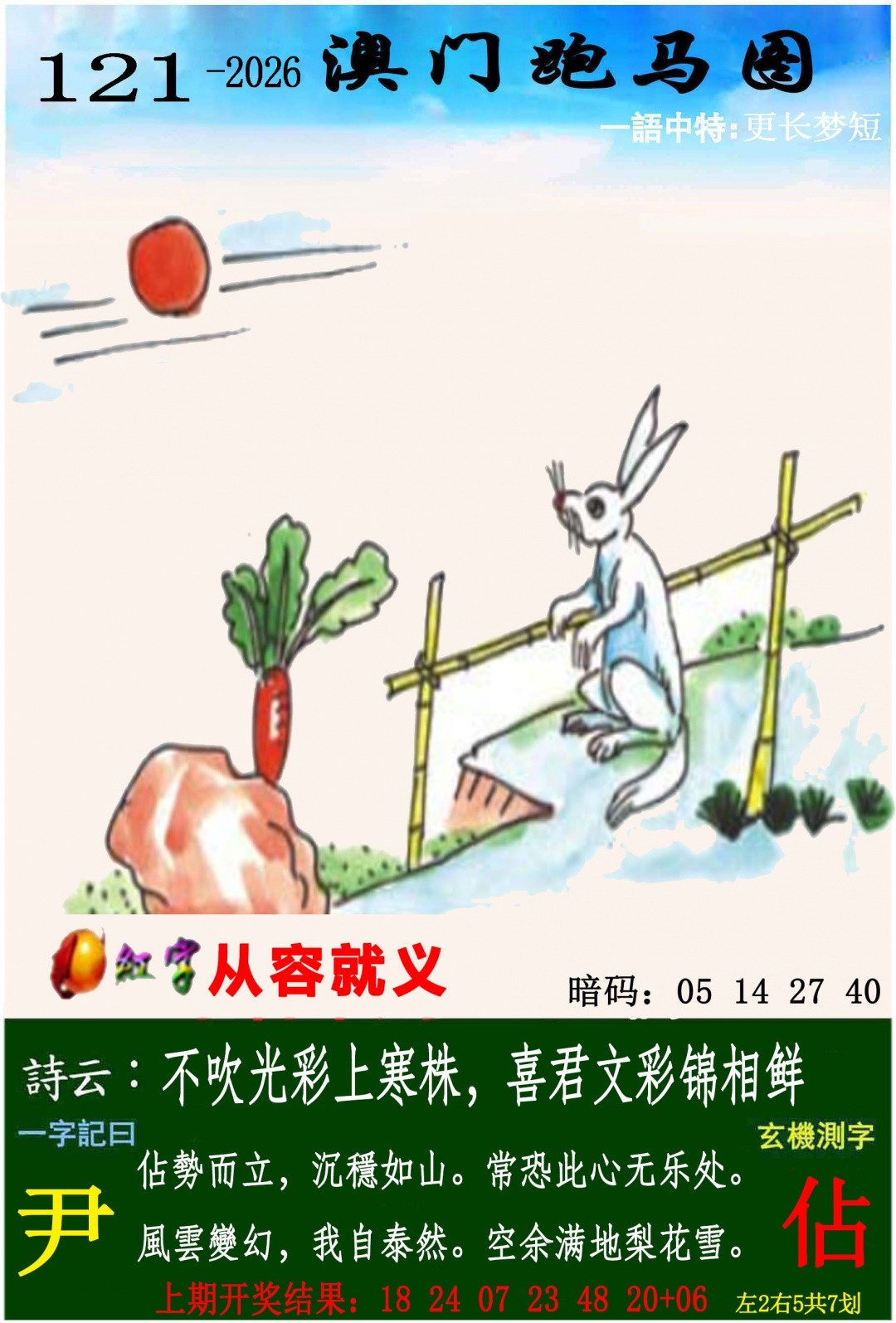彩图大全：121期跑马图