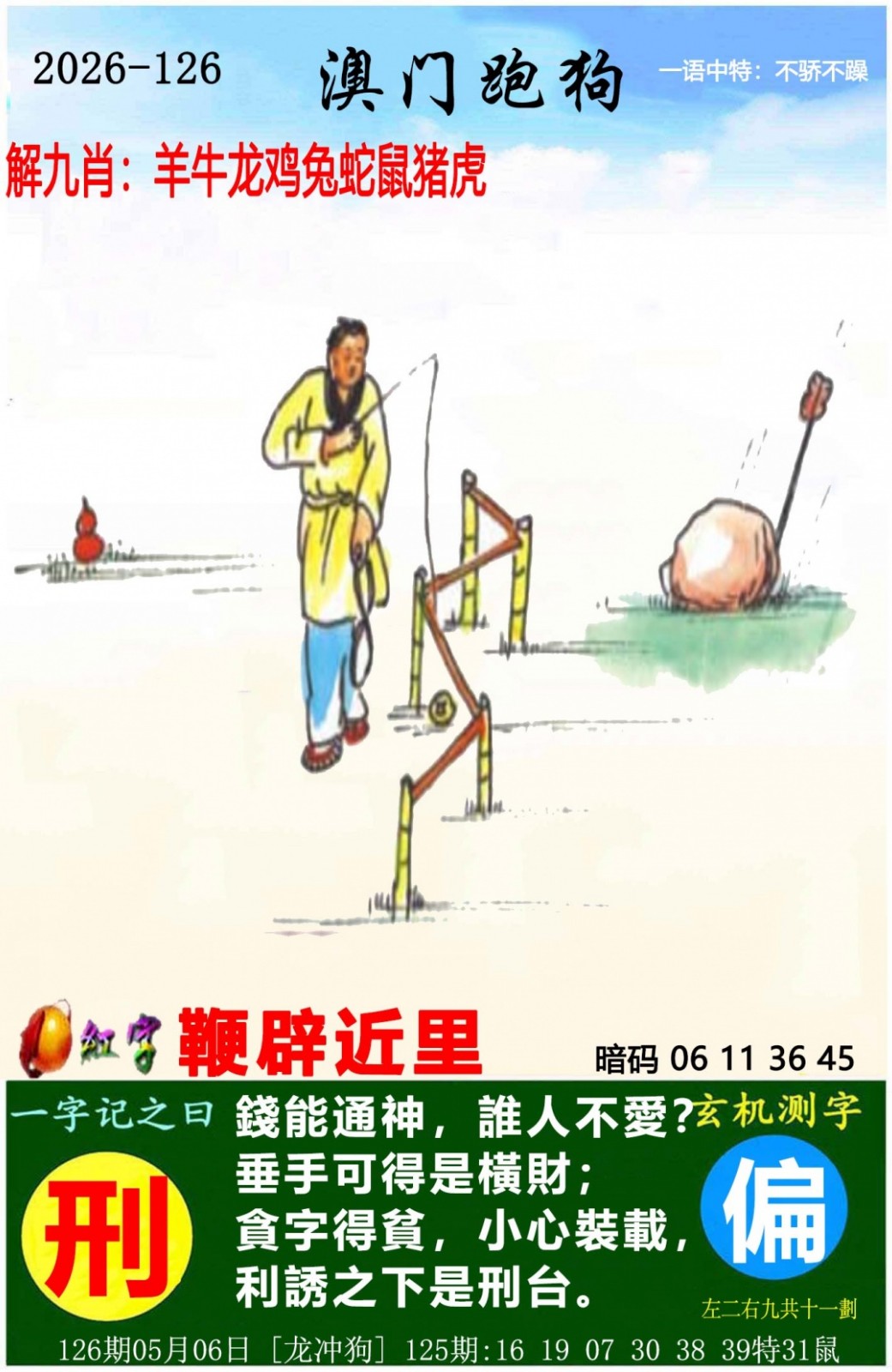 今晚澳门特码：126期澳门跑狗图