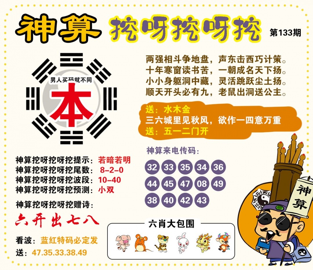 青蛙彩票133期：神算挖呀挖