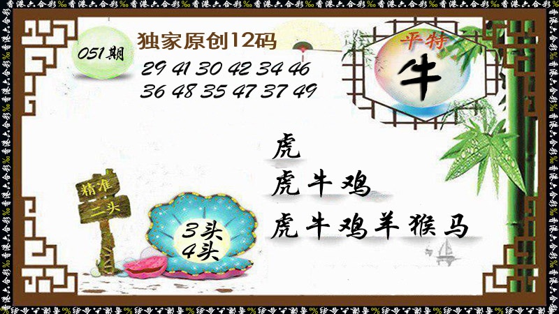 香港论坛051期：独家原创12码