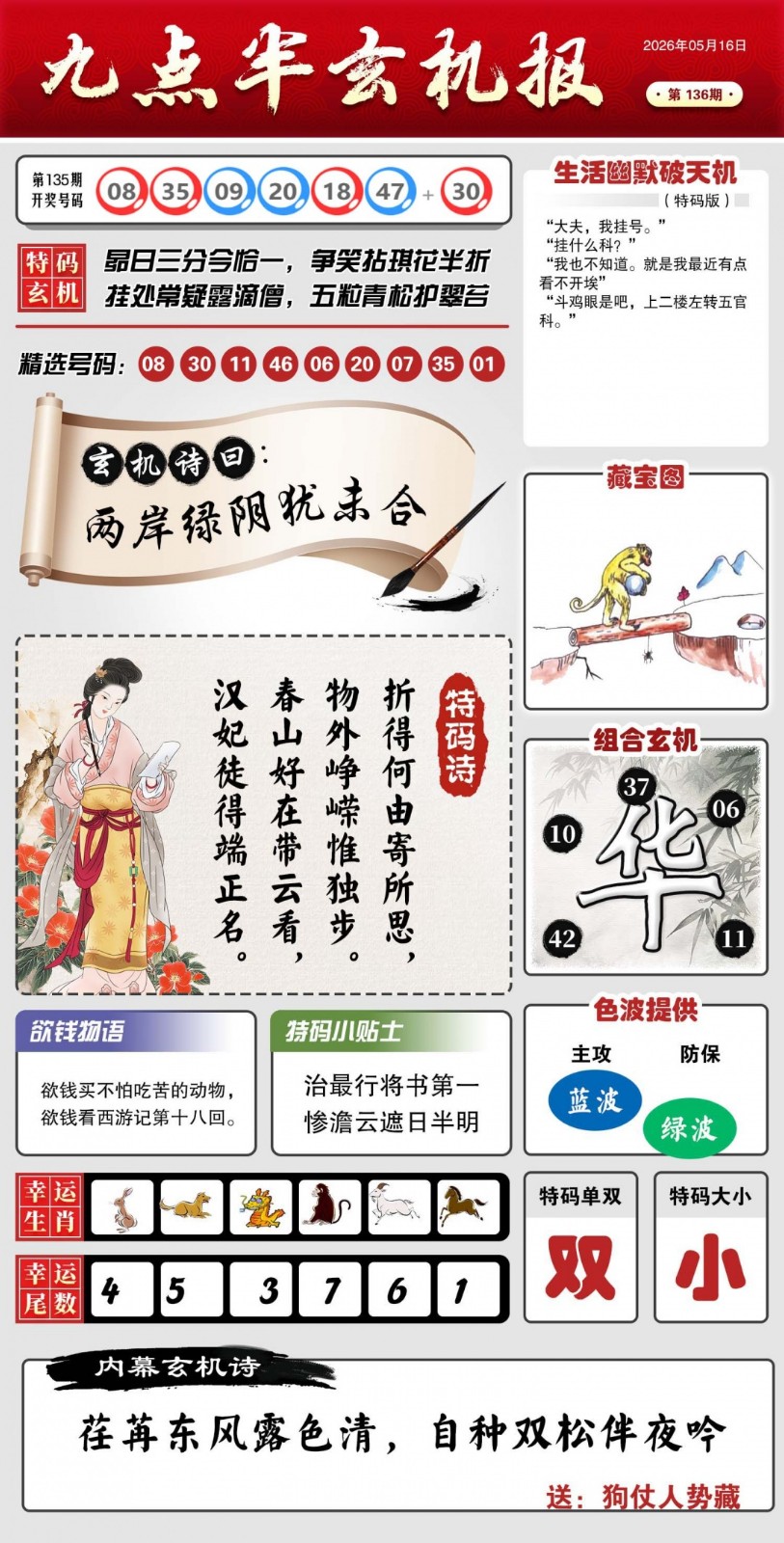 八百个图库：136期九点半玄机报