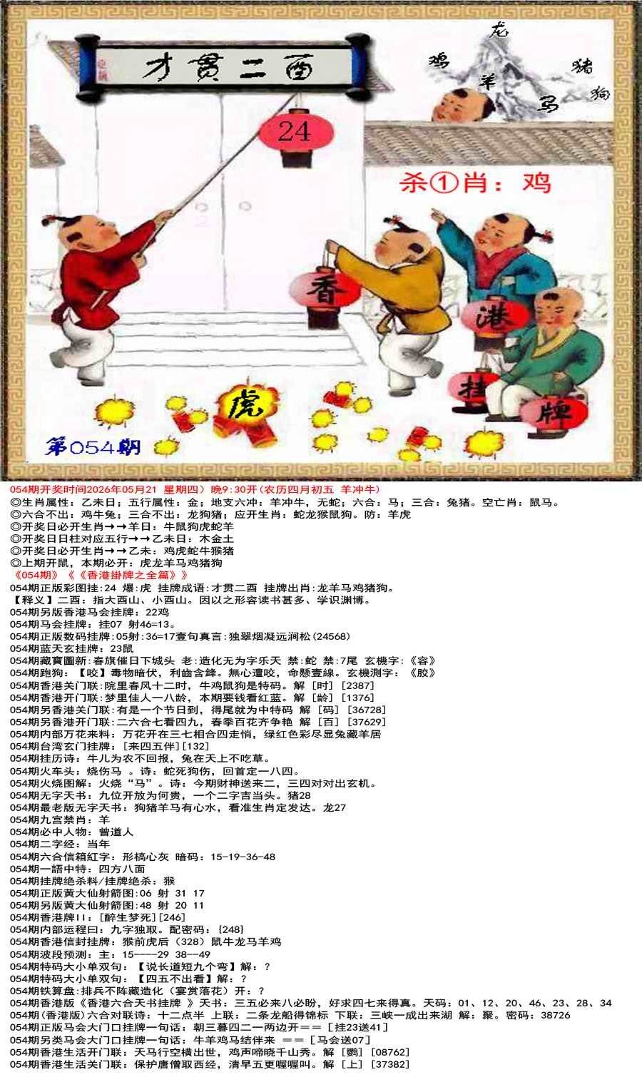 挂牌全篇记录054期：香港挂牌之全篇