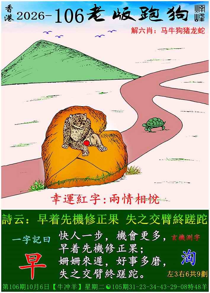 另版跑狗：106期老版跑狗图